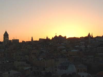 couché de soleil sur Jérusalem