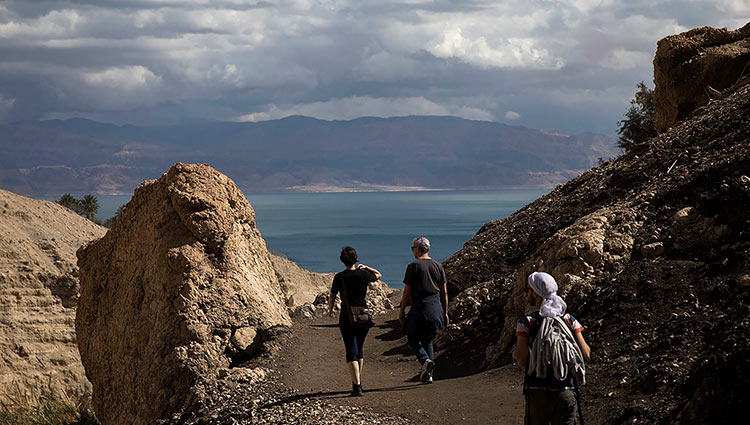 pèlerin à Ein Gedi