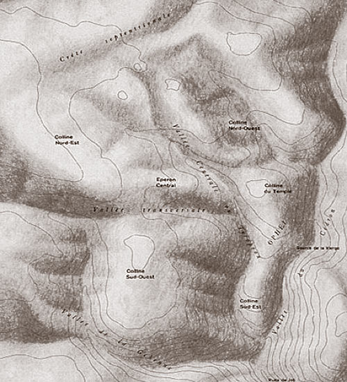 plan de la topographie de Jérusalem