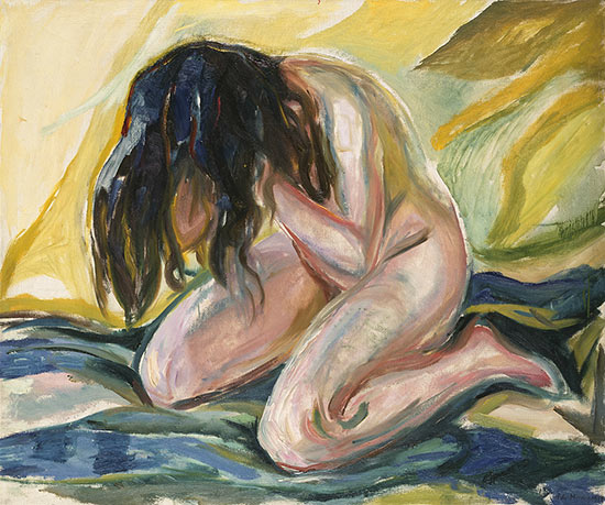 Femme nue à genoux